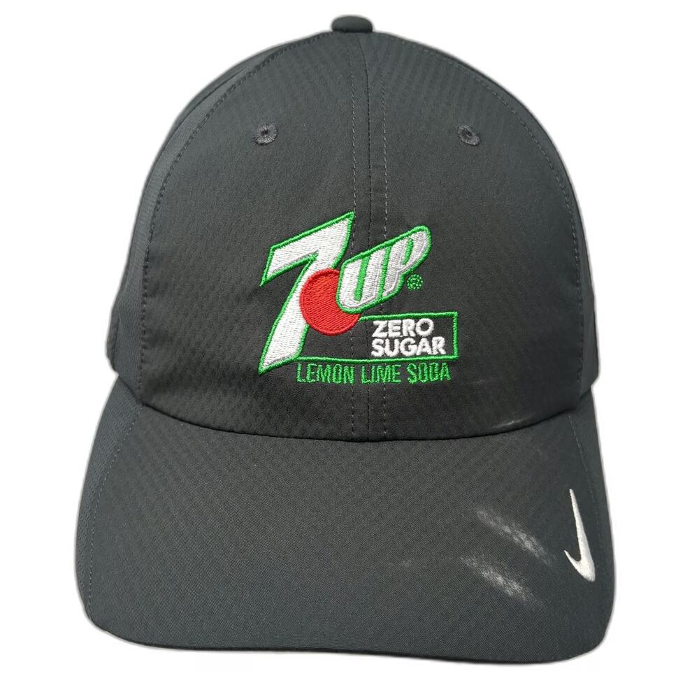 Nike Baseball Cap Gray One Size 7Up Zero Sugar Soda Logo Dri-Fit Adjustable Hat